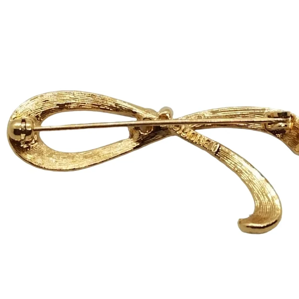 MONET VINTAGE FANCY LOOP  GOLDTONED & FAUX PEARL PIN